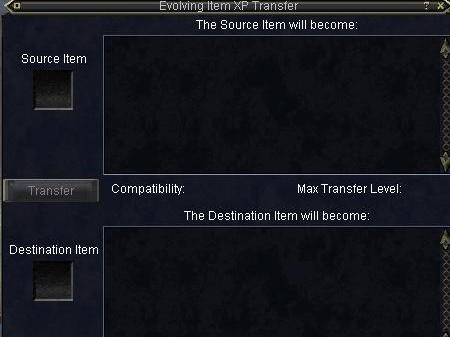 Evolving item XP Transfer