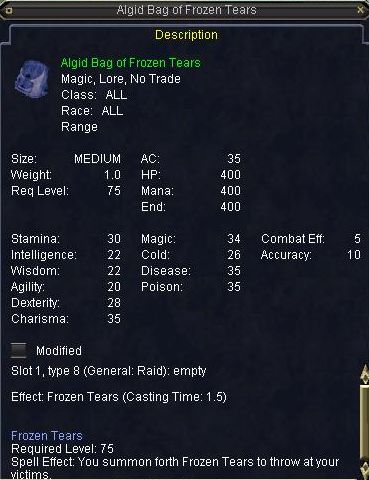 Algid Bag of Frozen Tears