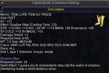Fabled Boots of Shadow Walking
