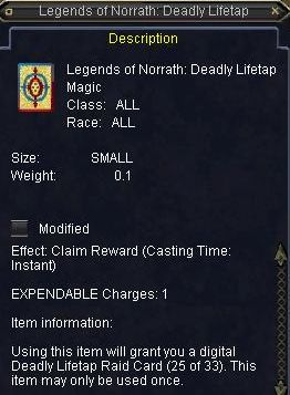 Legends of Norrath:Deadly Lifetap