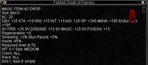 Fabled fire cloak