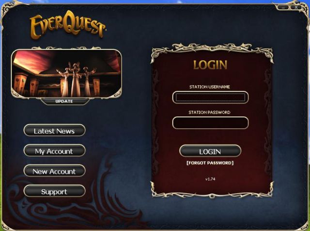 EverQuest Login Screen