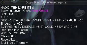 Oizyn, Ring of the Woebegone