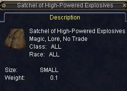 Satchel of High Powered Explosives