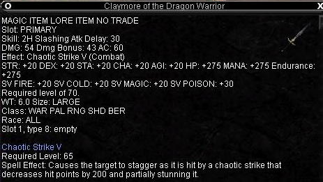 Claymore of the Dragon Warrior