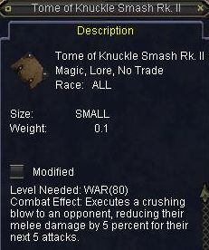 Tome of Knucke Smash Rk II