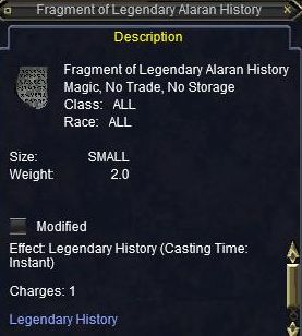 Fragmented Legendary Alaran History