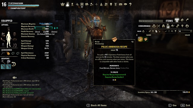 Psijic Ambrosia Recipe